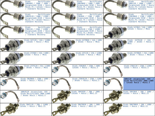 300u120 Diodo Rectificador 300a 1200v Catodo Rosca M16x1.5 1