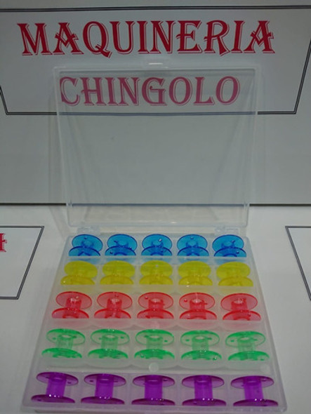 Caja Organizadora Con 25 Bobinas De Colores Janome, Brother 1 Caja Organizadora Con 25 Bobinas De Colores Janome, Brother 1