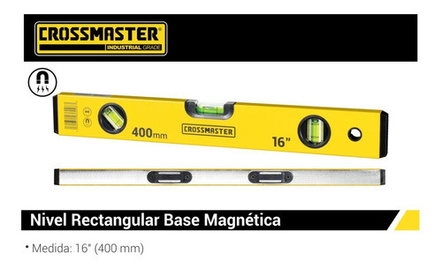 Nivel De Mano Aluminio Base Magnética 1000 Mm Crossmaster 1
