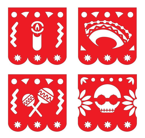 Pack De Vectores Corte Laser- Banderines Mexicanos 1