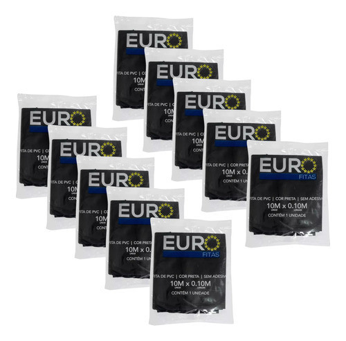 Kit 10 Fitas Pvc Preta 10 Mt Refrigeração Ar Condicionado 0