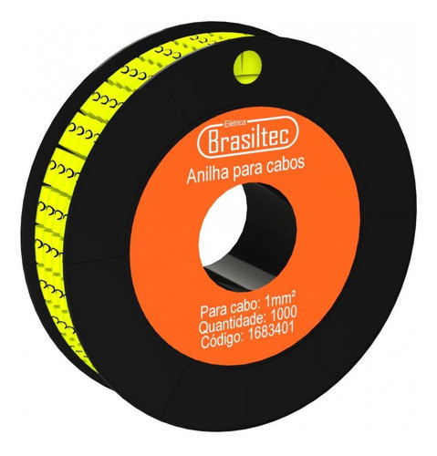 Anilha Numero 3 Cor Amarela Para Cabo 1mm Rolo Com 1000pcs 0