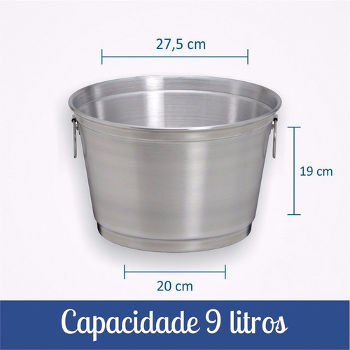 Kit C/ 5 Baldes De Cerveja De 9 Litros De Alumínio Reforçado 1