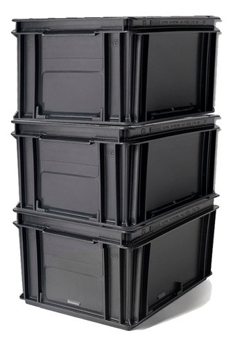 3 Contenedores Plásticos Apilable Athena 4322a 40x30x22 Cm 0