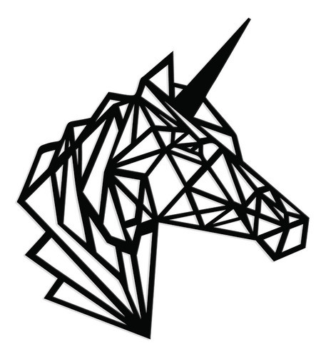 Unicórnio Geométrico Minimalista Decoração Mdf 6mm 0