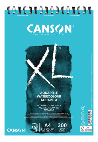 Bloco Xl Aquarelle Canson 30fls A4 300g 0