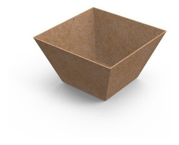 100 Cazuelas Cuadradas Kraft Grande Descartable - Ajidesign 0
