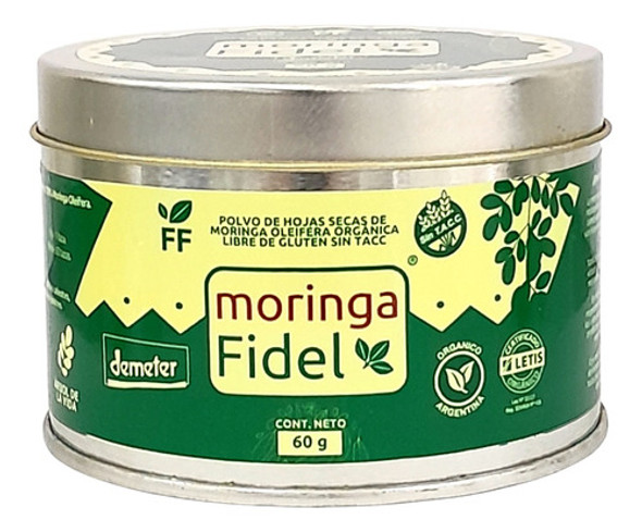 Moringa Fidel Orgánica En Polvo (60 G) 1