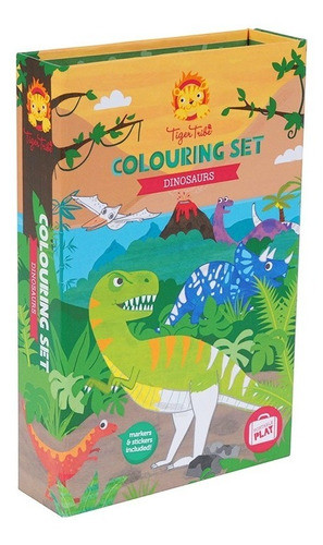 Set De Colorear Dinosaurios Para Niños Tiger Tribe 0