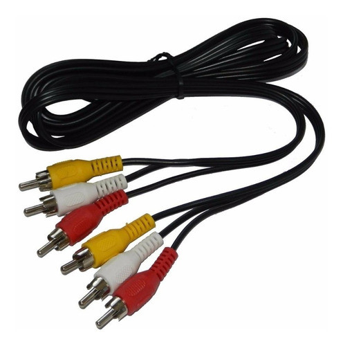 Cable Audio Video Blanco Rojo Amarillo 5mts 3 Rca A 3 Rca 0