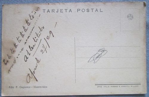 Postal Antigua Rambla De Montevideo Años 20 1