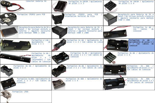 Portapilas 2x Aa Apilamiento De Pilas 1 X 2 1