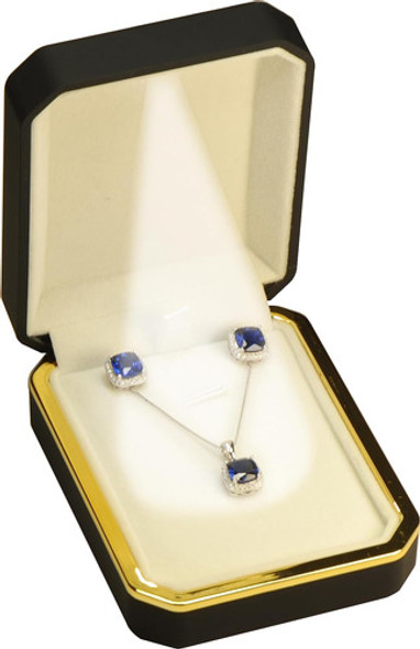 Alhajero Con Iluminacion Led Estuche Octogonal Negro_d 0