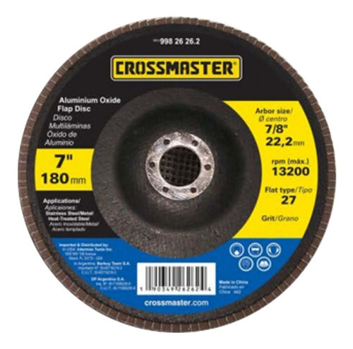 Disco Multilám Óxido Alumin G120 180mm Crossmaster 9982626.6 0