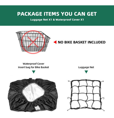 Anzome Forro De Cesta De Bicicleta Y Red De Carga, Cesta De. 1