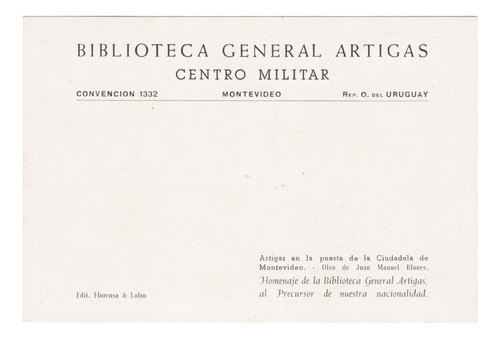 Uruguay Postal De Jose Gervasio Artigas Color Oleo De Blanes 1