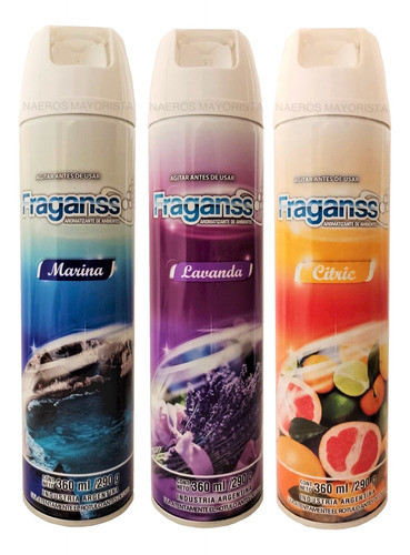 Aromatizador Fraganss Pack X6 Unid Desodorante Ambiente 1