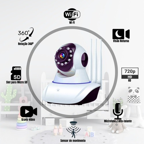 Baba Eletronica Camera Wifi Sem Fio Visão Noturna Microfone 1