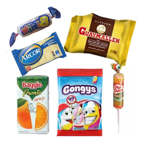 Kit Premium Golosinas 10 Niños Bolsitas Cumpleaños Combo Jl 0