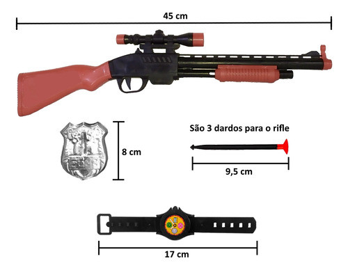 Kit 2 Lançadores De Dardo Espingarda E Pistola Policial Nerf 1