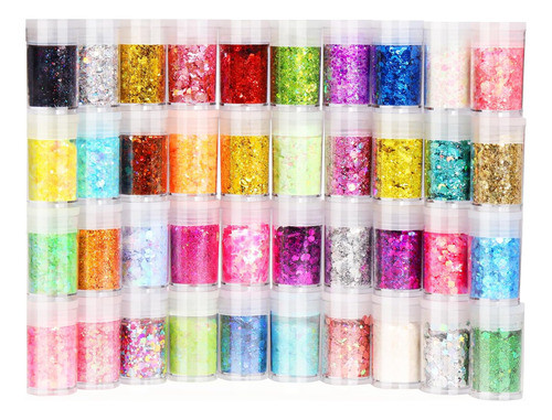 Set De 40 Colores Glitter Holográfico Para Manualidades 0