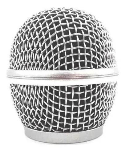 Globo Metálico Microfone Sem Fio Prata 56mm - 31mm Rosca 0