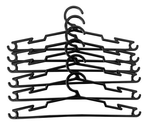 Cabides Acrílico Adulto Leve Atacado Preto 100 Un Slim 38cm 1