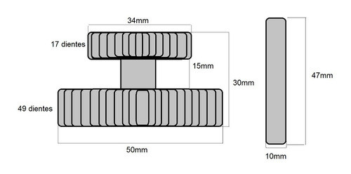Engranaje Reductor Arranque Doble 49/17 Beta Tempo 150 1
