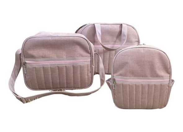 Kit 3 Bolsa / Mochila Maternidade Ajustavel Rosa Menina 0 Kit 3 Bolsa / Mochila Maternidade Ajustavel Rosa Menina 0