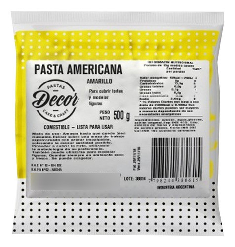 Pasta Americana Amarilla X 500grs 0
