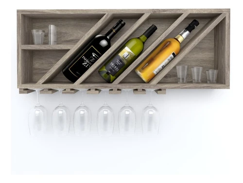 Estante Para Vinos Bodega Vinoteca Porta Copas Decoración 0