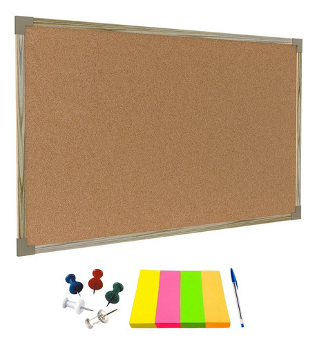 Cortiça 120 X 90 Cm + Bloco Notas + 30 Alfinete Para Empresa 0