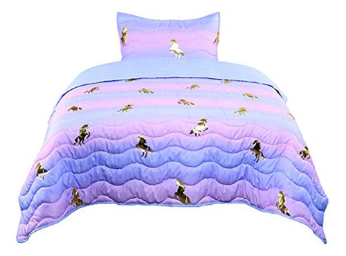 Juego De Edredón De Unicornio Para Niñas Tadpoles, Tamaño Do 0