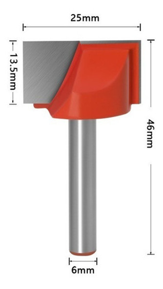 Fresa Rectificado Router Cnc 25x6mm 1