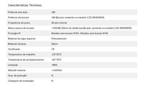 Kit C/2 Giroflex Vermelho Com Buzzer Bivolt 1