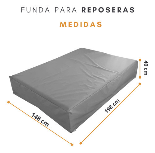 Funda Cubre Reposera Doble Mike Lona Impermeable 40x198x147 1