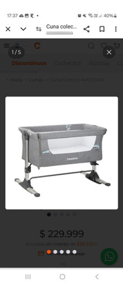 Cuna Colecho Carestino (incluye Sábanas) 0 Cuna Colecho Carestino (incluye Sábanas) 0