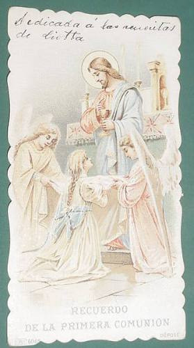 Religion Tarjeta Comunion Jesus 1913 San Nicolas Escrita 0