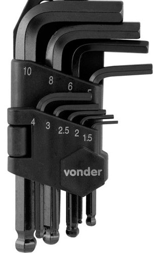 Juego Llaves Allen 9 Pz 1.5 A 10mm Con Soporte Vonder G P 0