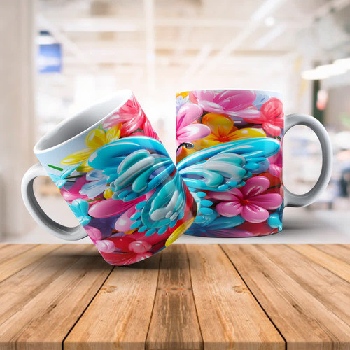 Diseños Plantillas Tazas Mariposas Efecto 3d P1 0