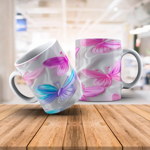 Diseños Plantillas Tazas Mariposas Efecto 3d P1 1