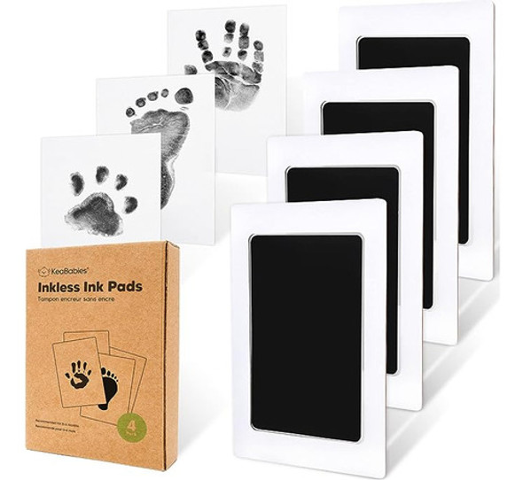 Kit De 4 Almohadilla De Tinta Para Huellas Manos Pies Bebe 0