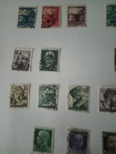 Lote 16 Estampillas Diferentes Italia Pequeñas Usadas 1
