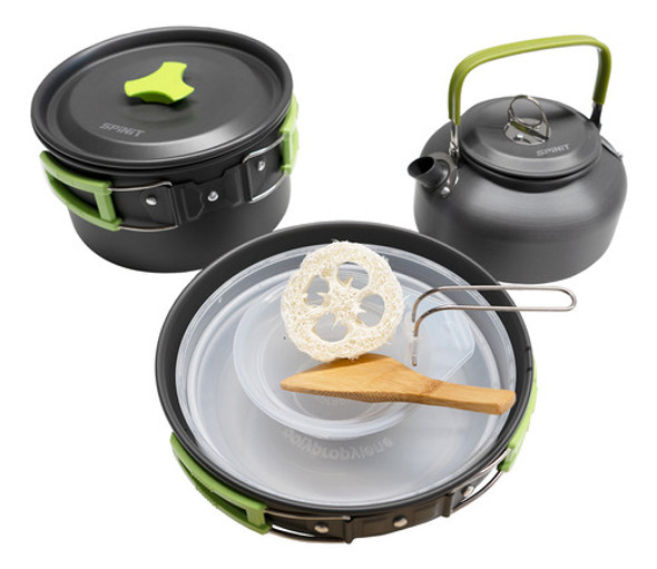 Marmita Spinit 4 Personas 15 Piezas Camping Duraluminio Pava 0