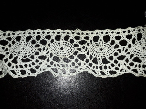 Antigua Puntilla Hilo Crochet Tejida Mano 1,59mt X  5cm Leer 0