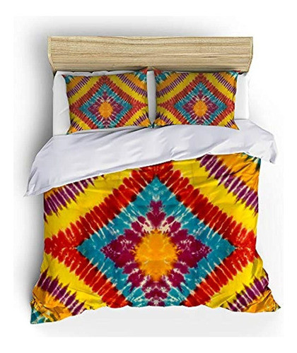 Juego De Ropa De Cama Hipbee Tie Dye Tamaño Queen, Juego De 0
