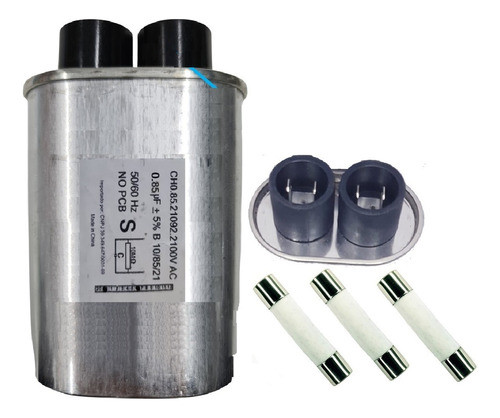 Kit Capacitor Microondas 0,85uf + 3 Fusivel 20a 0