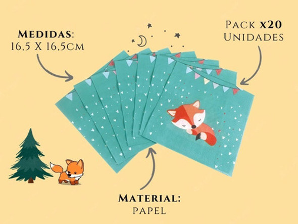 Party Store Servilletas Zorro X 20 Unidades Cumpleaños 1