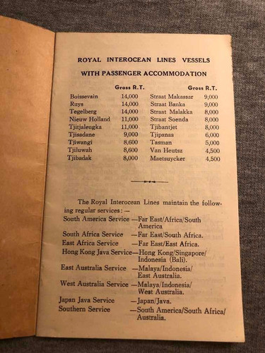 Trasatlántico Antiguo Royal Interocean Lines Guía. 53n 019 1