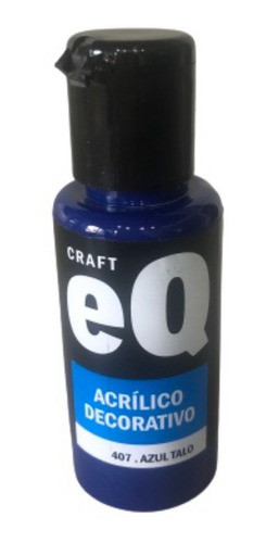Acrílico Decorativo Eq Arte Craft 50cc  Color Azul Talo 407 0